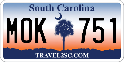 SC license plate MOK751