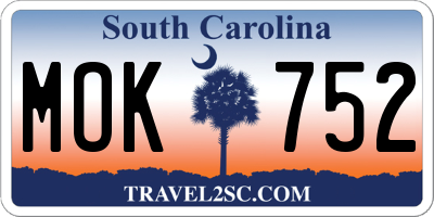 SC license plate MOK752