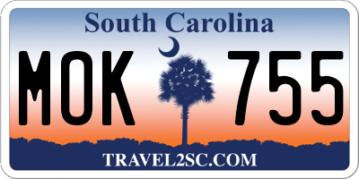 SC license plate MOK755