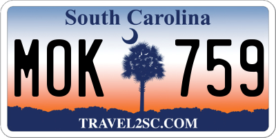 SC license plate MOK759