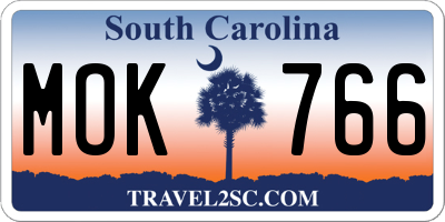 SC license plate MOK766