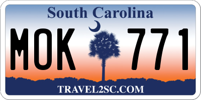 SC license plate MOK771