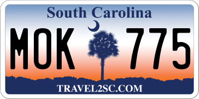 SC license plate MOK775