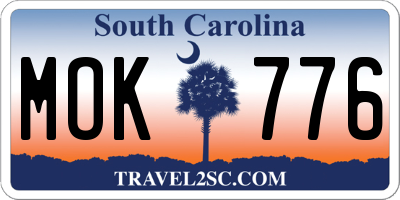 SC license plate MOK776