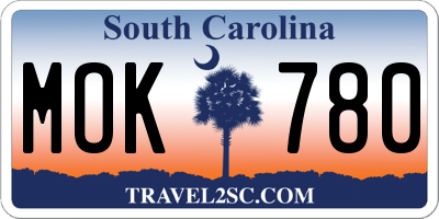 SC license plate MOK780
