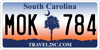 SC license plate MOK784
