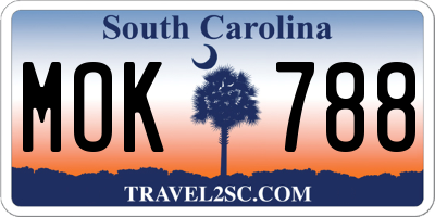 SC license plate MOK788