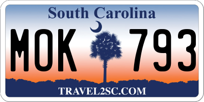 SC license plate MOK793