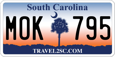 SC license plate MOK795