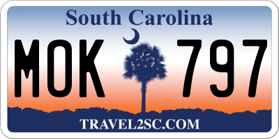 SC license plate MOK797