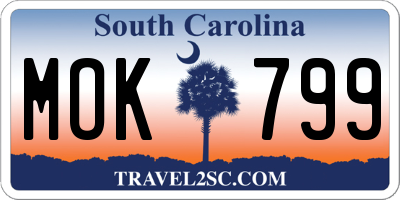 SC license plate MOK799