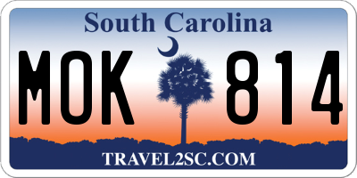 SC license plate MOK814