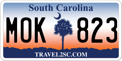 SC license plate MOK823