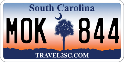 SC license plate MOK844