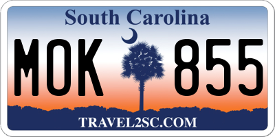 SC license plate MOK855