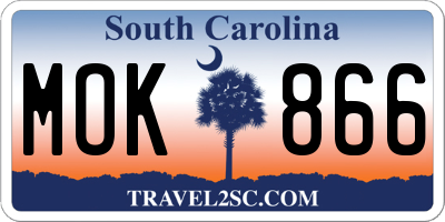 SC license plate MOK866
