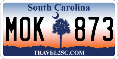 SC license plate MOK873