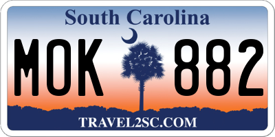 SC license plate MOK882
