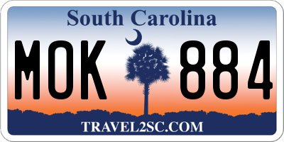 SC license plate MOK884