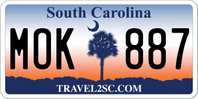 SC license plate MOK887