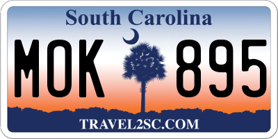 SC license plate MOK895