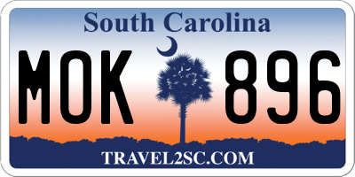 SC license plate MOK896