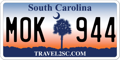 SC license plate MOK944