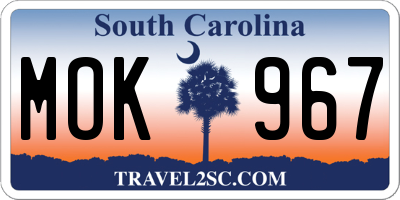 SC license plate MOK967