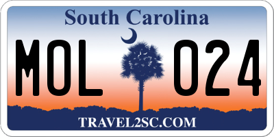 SC license plate MOL024