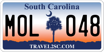 SC license plate MOL048