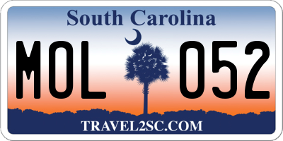 SC license plate MOL052