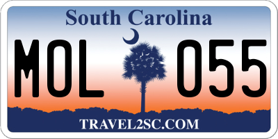 SC license plate MOL055