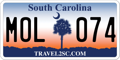 SC license plate MOL074