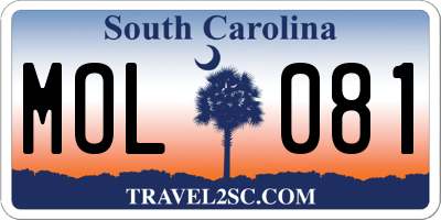 SC license plate MOL081