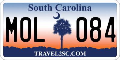 SC license plate MOL084