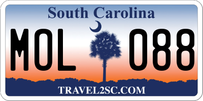 SC license plate MOL088
