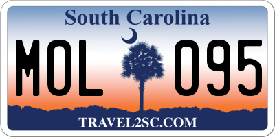 SC license plate MOL095