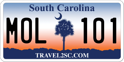 SC license plate MOL101