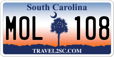 SC license plate MOL108