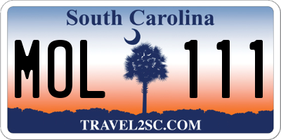 SC license plate MOL111