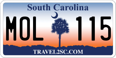 SC license plate MOL115