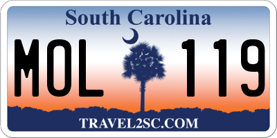 SC license plate MOL119