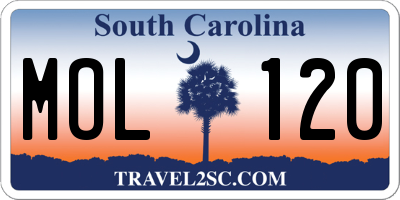 SC license plate MOL120