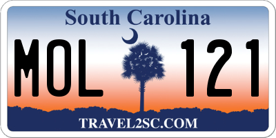 SC license plate MOL121