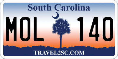 SC license plate MOL140