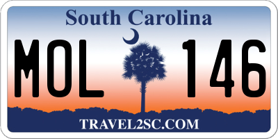 SC license plate MOL146