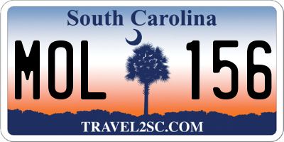 SC license plate MOL156