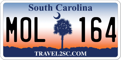 SC license plate MOL164