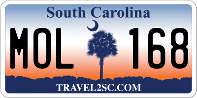 SC license plate MOL168
