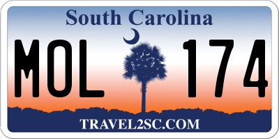 SC license plate MOL174